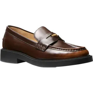 40F4EDMP1L Womens Logo Leather Loafers