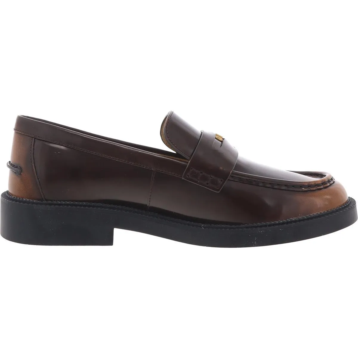 40F4EDMP1L Womens Logo Leather Loafers