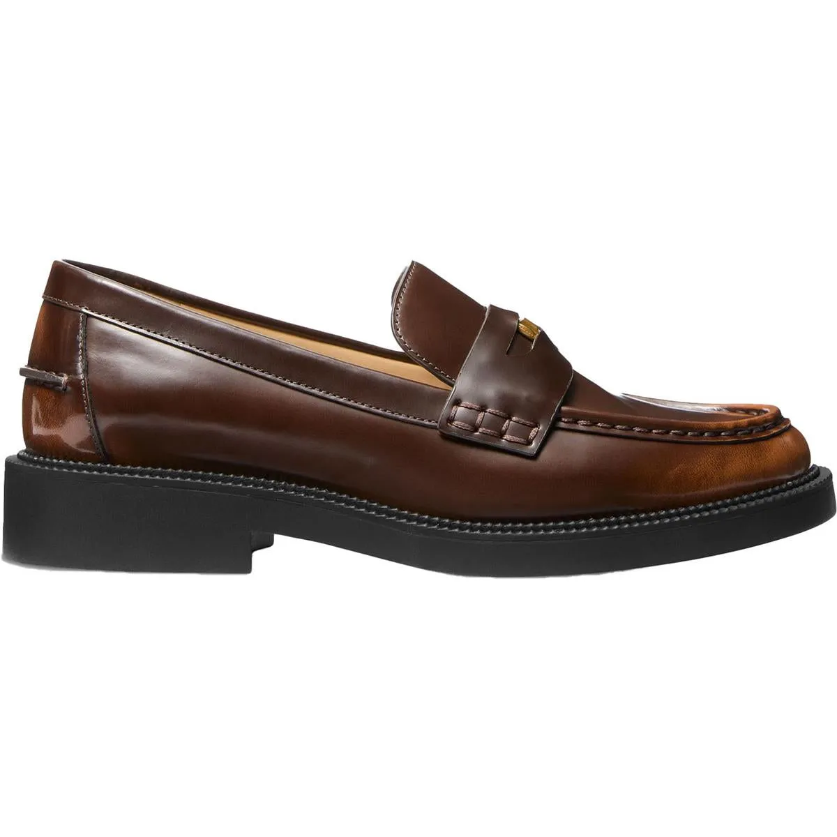 40F4EDMP1L Womens Logo Leather Loafers