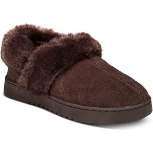 775900 Womens Faux Fur Lined Suede Clogs