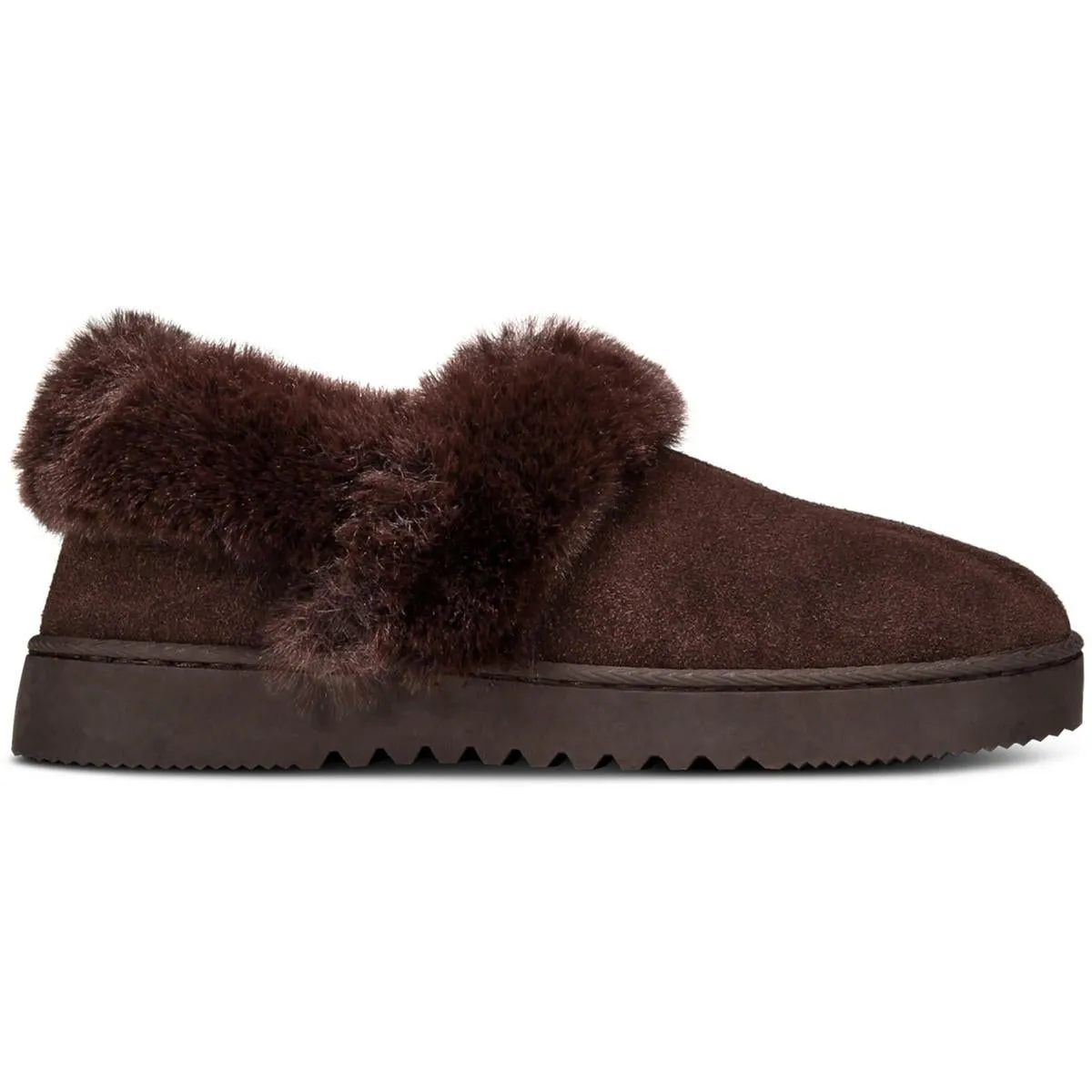 775900 Womens Faux Fur Lined Suede Clogs