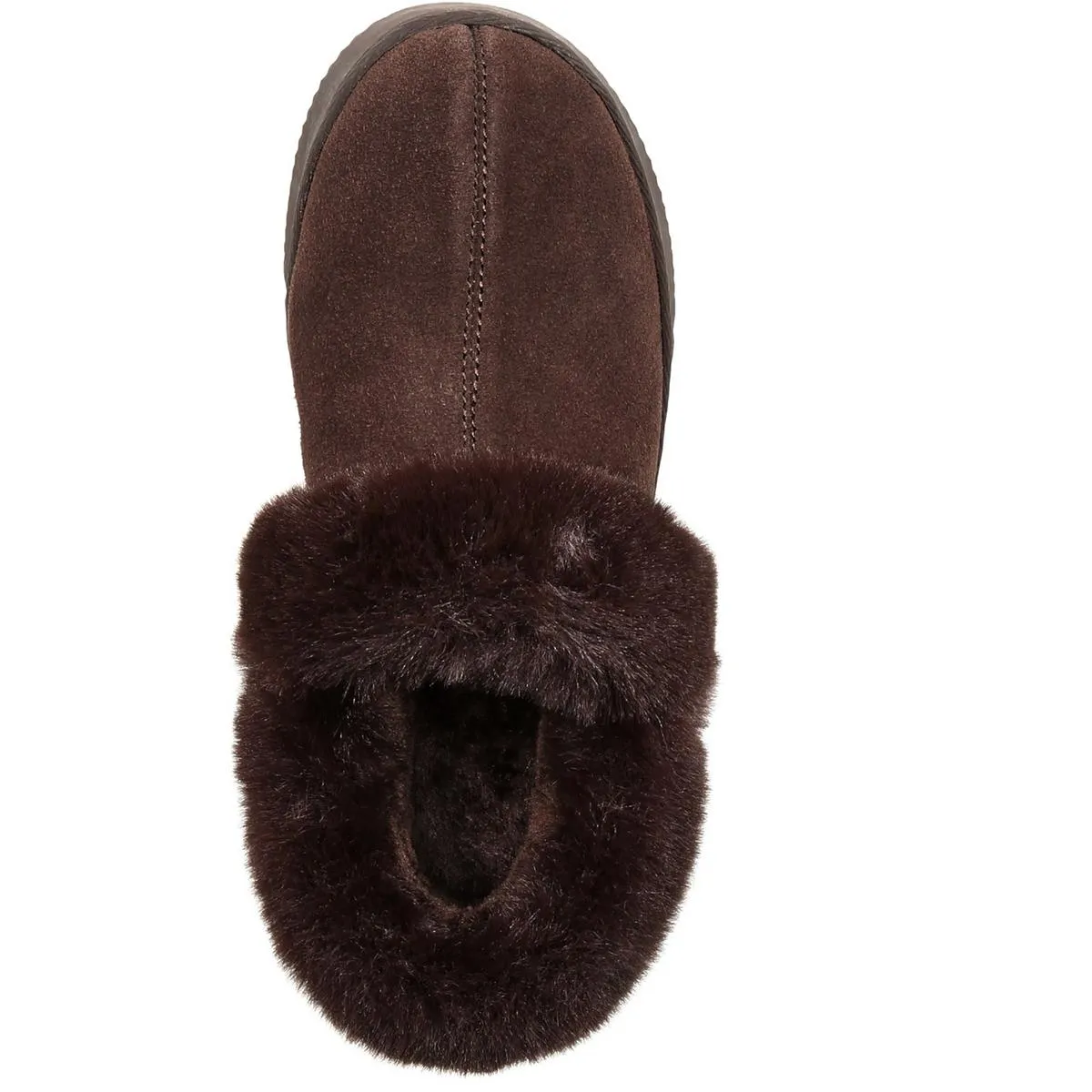 775900 Womens Faux Fur Lined Suede Clogs