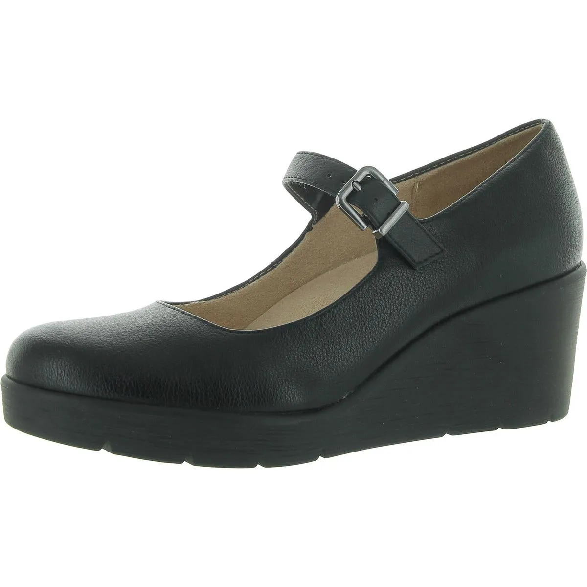 Adore Womens Faux Leather Wedge Mary Janes