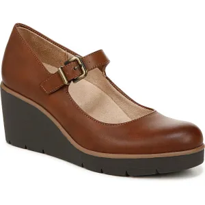 Adore Womens Faux Leather Wedge Mary Janes