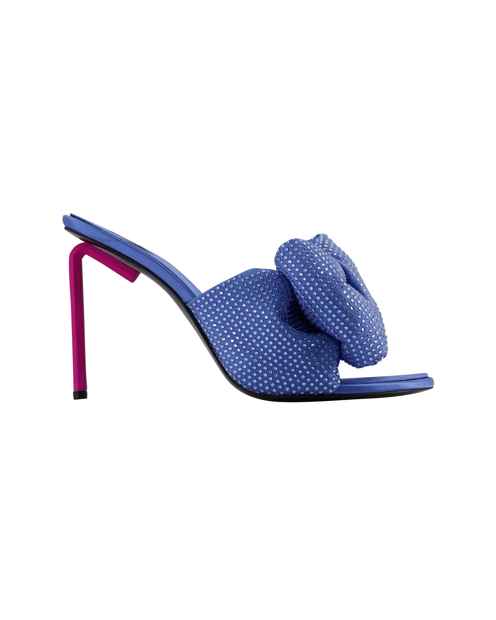 Allen Bow Strass Pop Mules in Blue/Pink