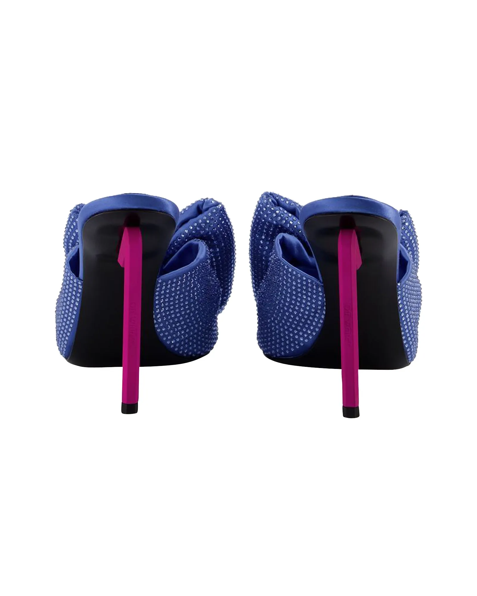 Allen Bow Strass Pop Mules in Blue/Pink