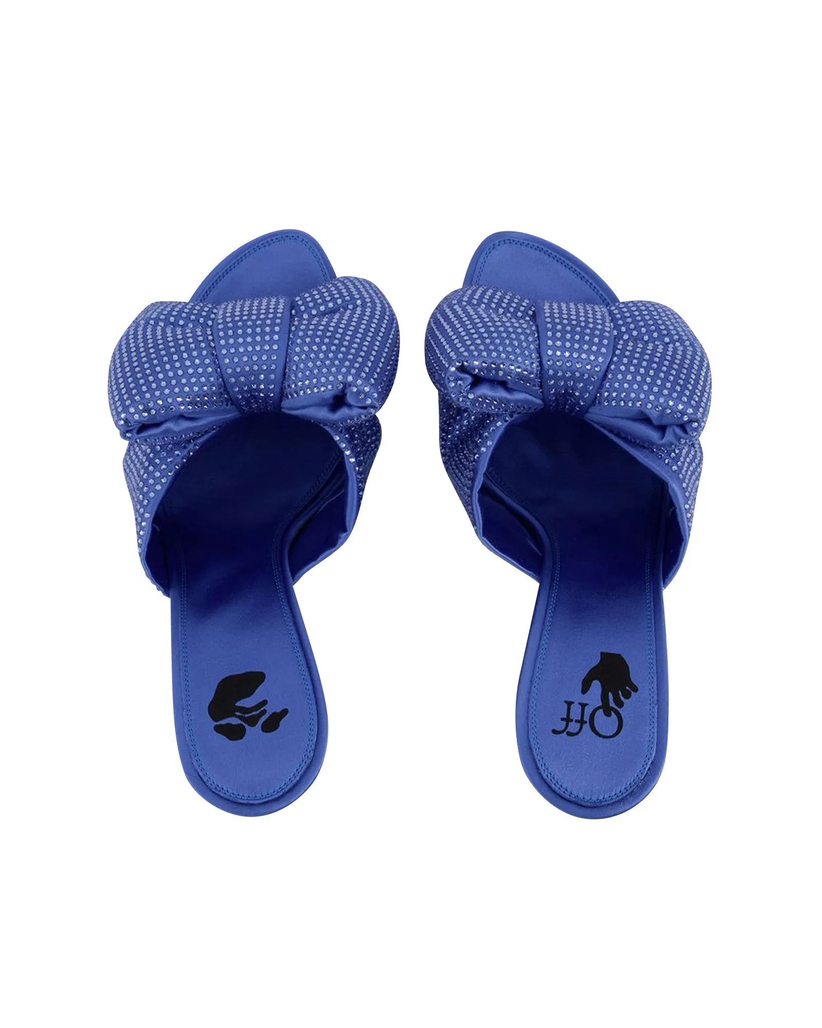 Allen Bow Strass Pop Mules in Blue/Pink