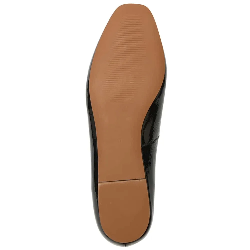 Amanda Flat in Black Patent