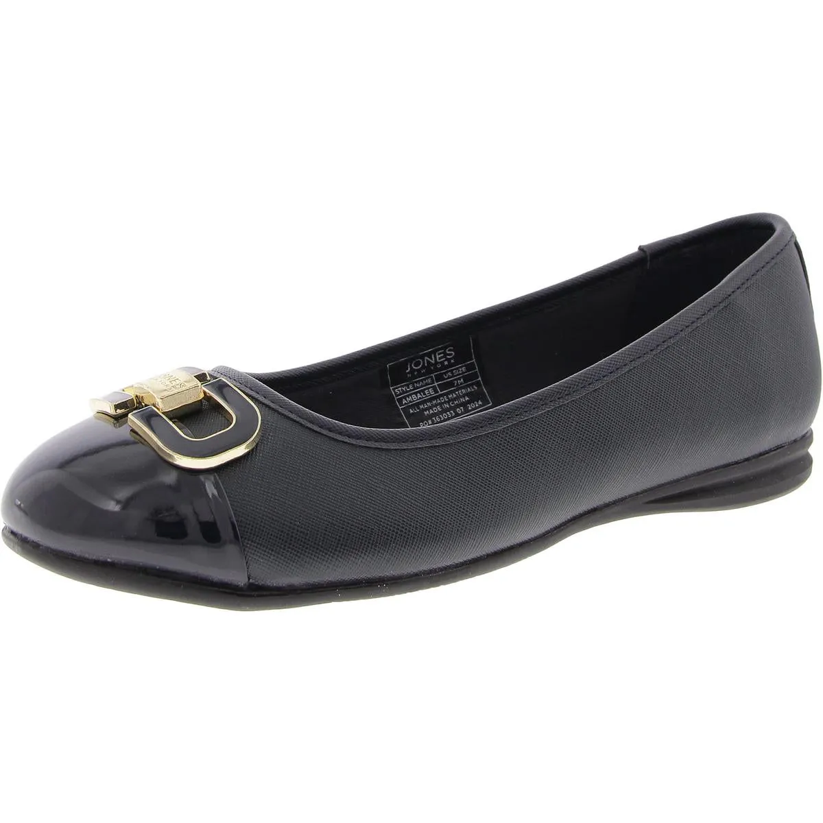 Ambalee Womens Patent Trim Slip-On Loafers