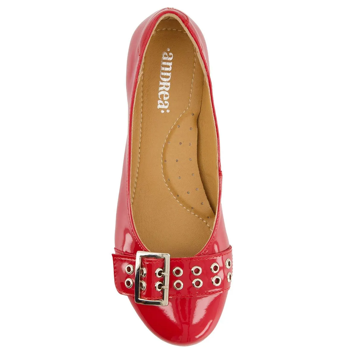 Andrea Wide Buckle Ballerinas