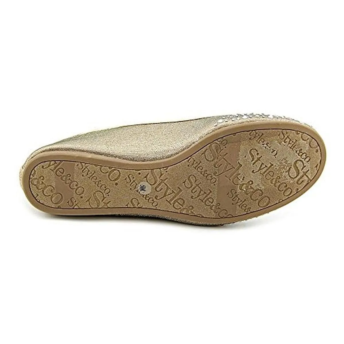 Angelynn Womens Metallic Embellished Ballet Flats
