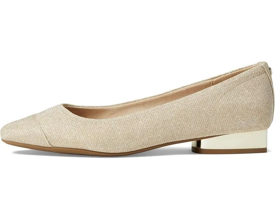 Anne Klein Carlie Flats Women's US 6 Platinum Slip On Comfort Block Heel FZP519