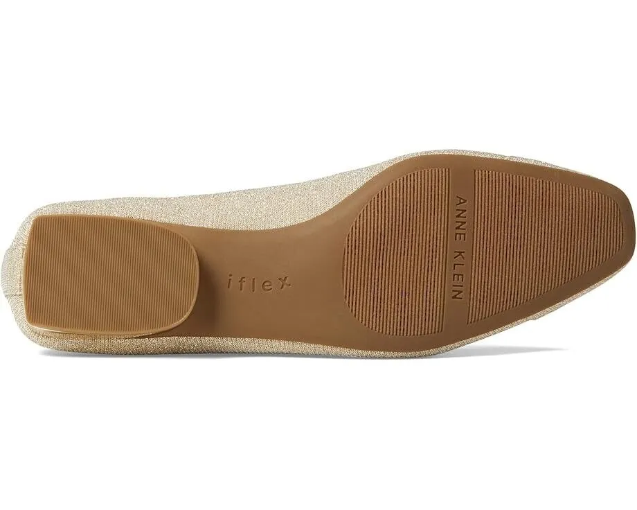 Anne Klein Carlie Flats Women's US 6 Platinum Slip On Comfort Block Heel FZP519