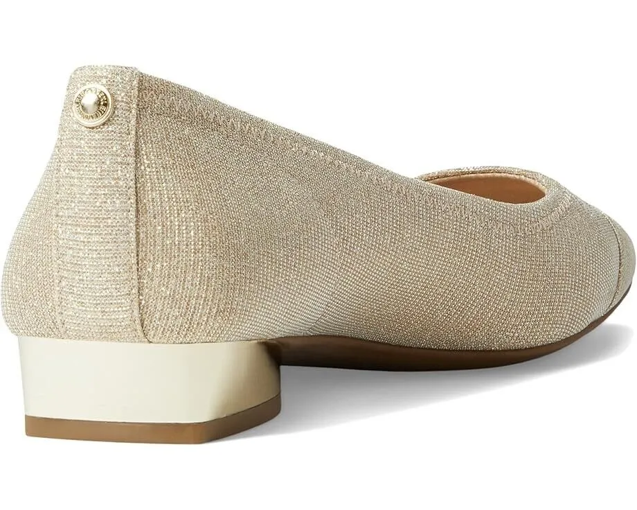 Anne Klein Carlie Flats Women's US 6 Platinum Slip On Comfort Block Heel FZP519