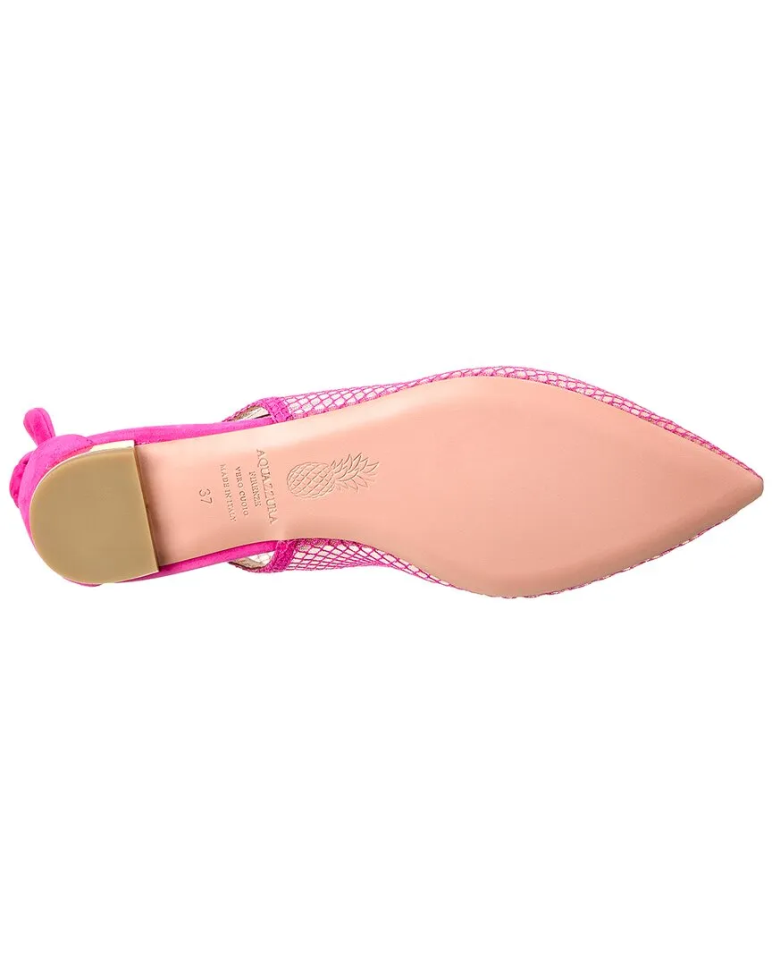 Aquazzura Bow Tie Mesh & Suede Ballet Flat