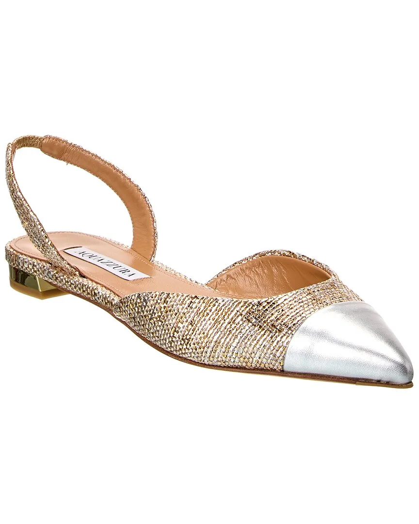 Aquazzura Milanese Leather Slingback Flat