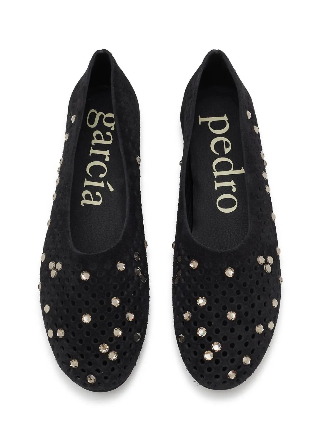 Ariane Suede Ballerina Flat In Black Castro