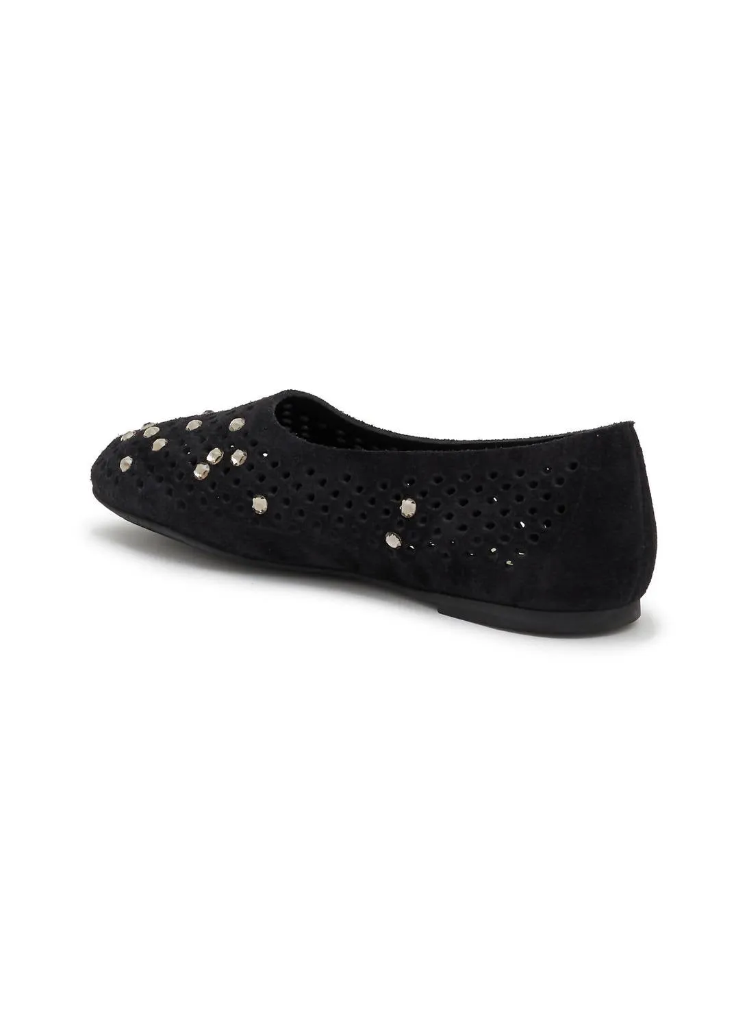 Ariane Suede Ballerina Flat In Black Castro