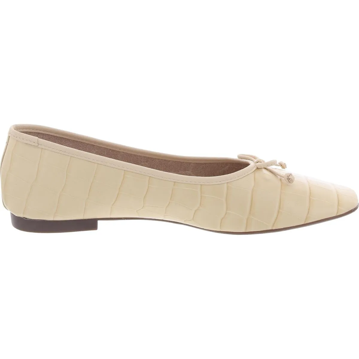 Arissa Womens Leather Bow Ballet Flats