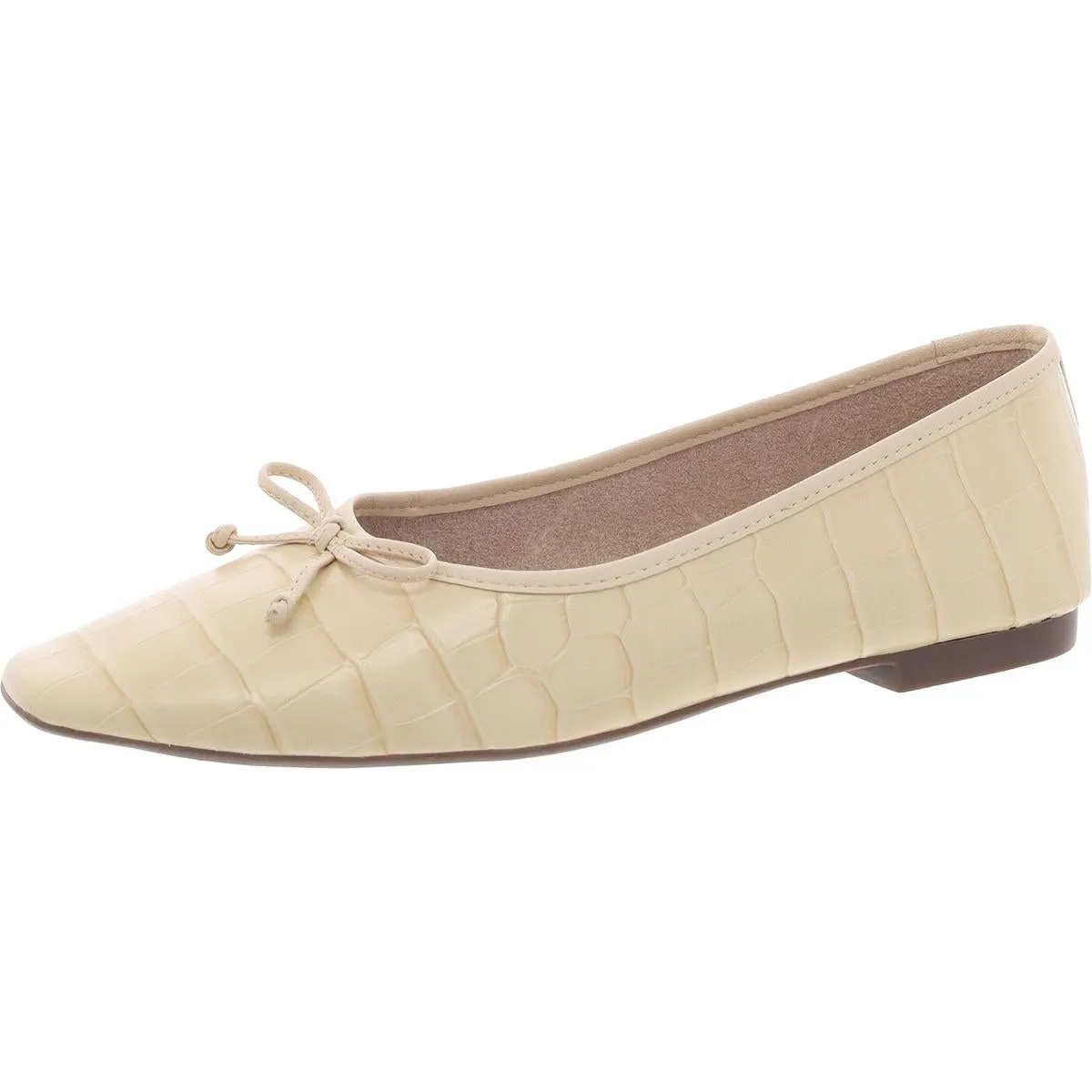 Arissa Womens Leather Bow Ballet Flats