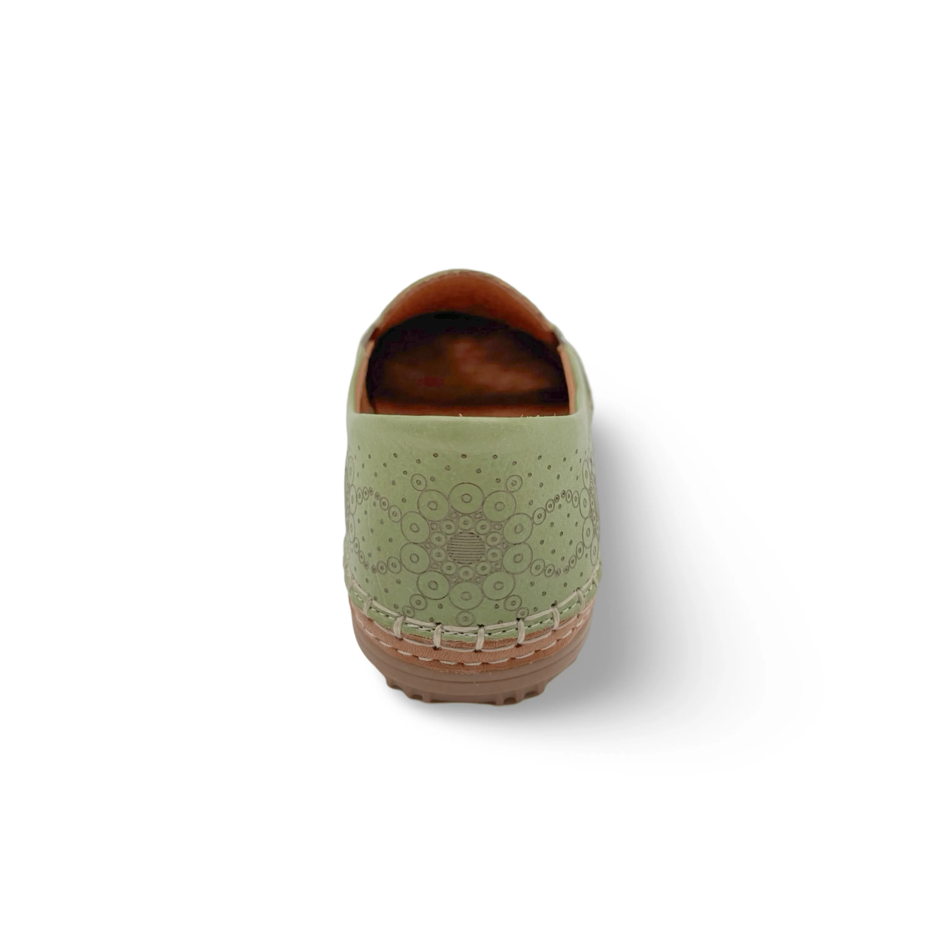 Atzi Green Leather Flat