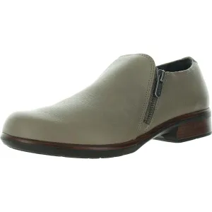 Autan Womens Double Zipper Leather Loafers