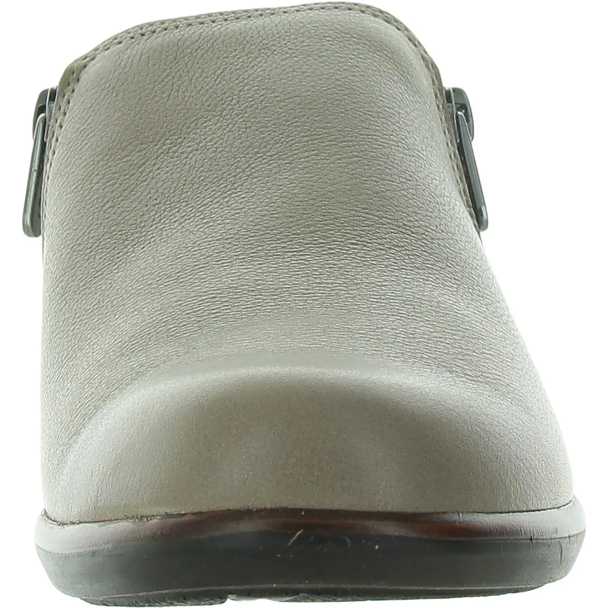 Autan Womens Double Zipper Leather Loafers