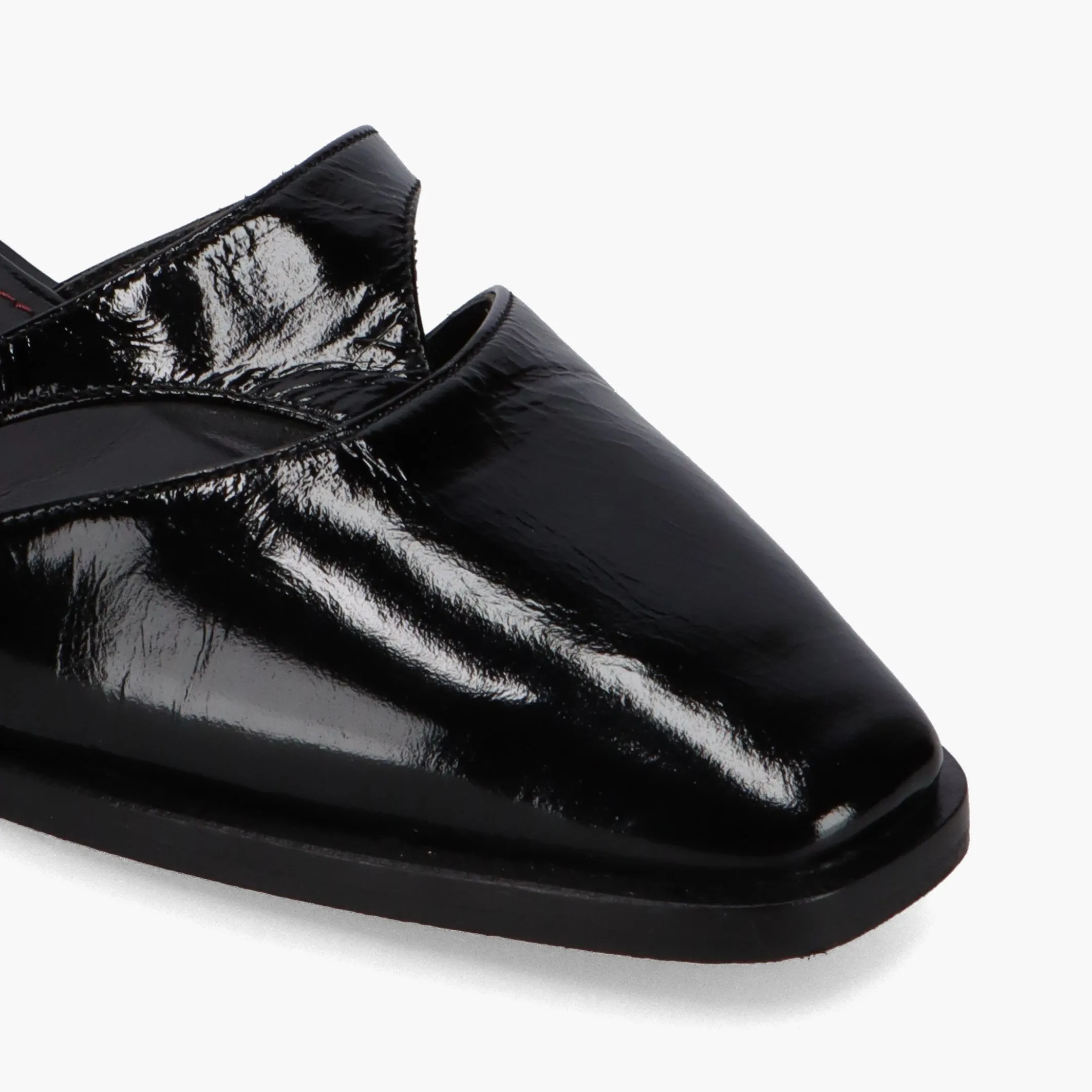 Aveline Black Leather Ballet Flats