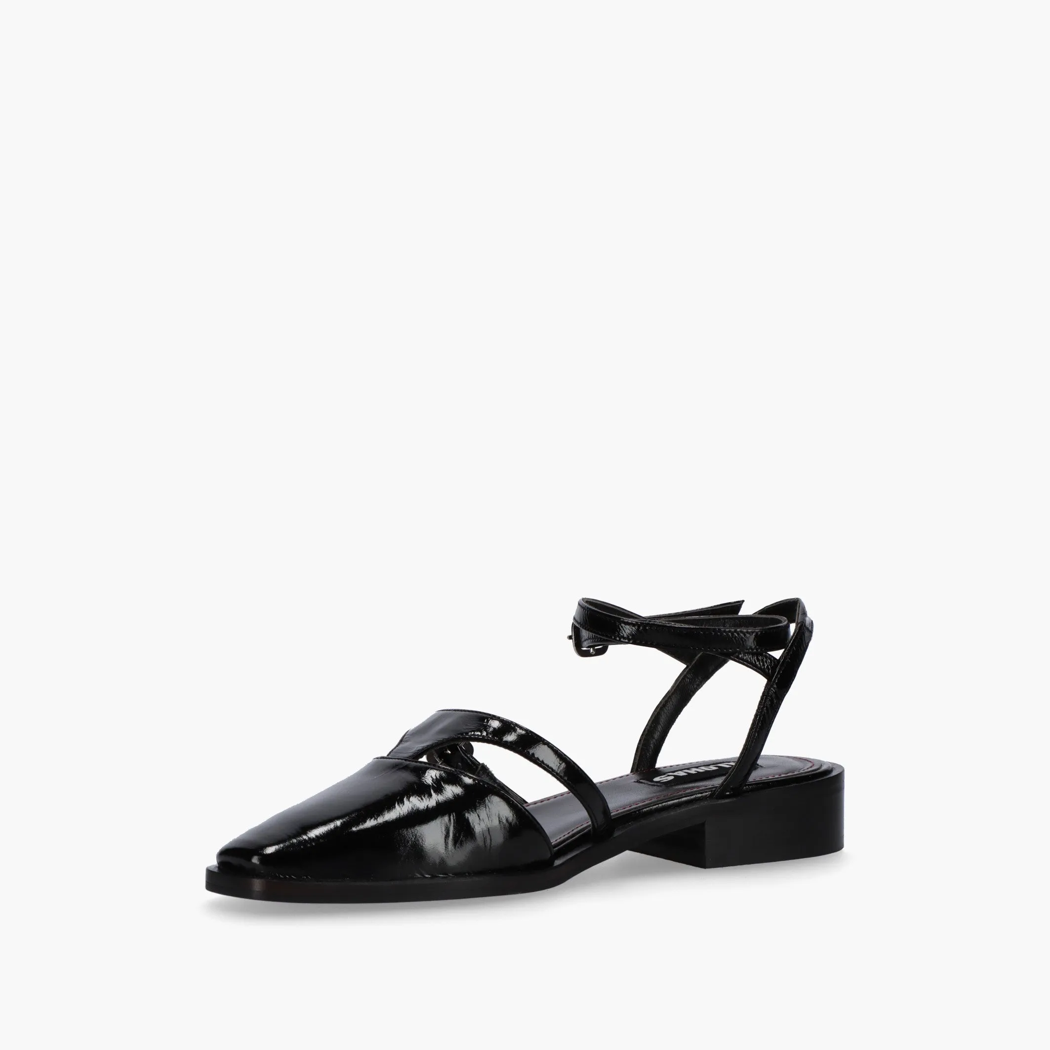Aveline Black Leather Ballet Flats
