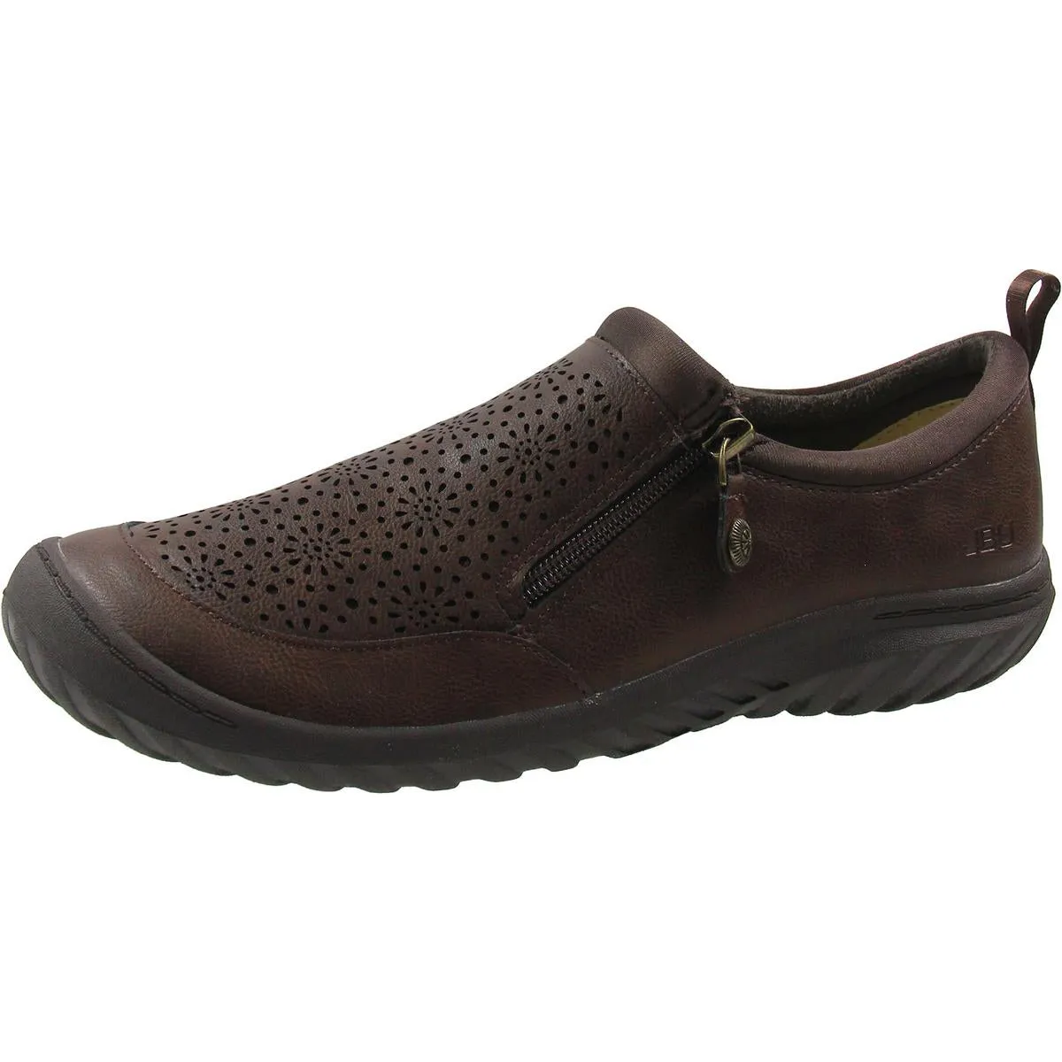 Avery Womens Leather Memory Foam Slip-On Sneakers