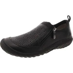 Avery Womens Leather Memory Foam Slip-On Sneakers