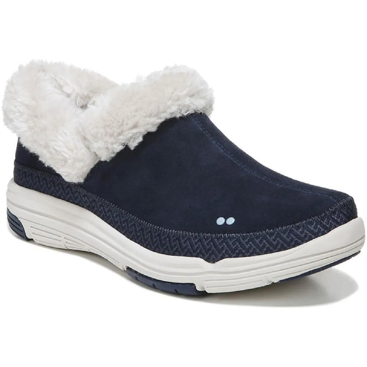 Awaken Womens Suede Faux Fur Slip-On Sneakers