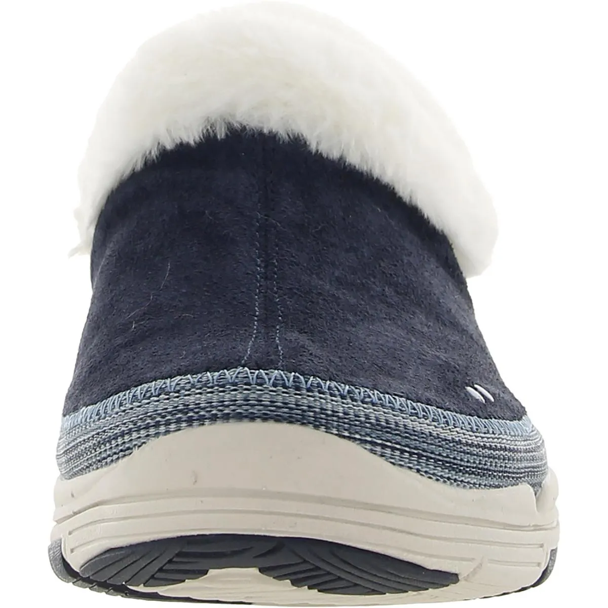 Awaken Womens Suede Faux Fur Slip-On Sneakers