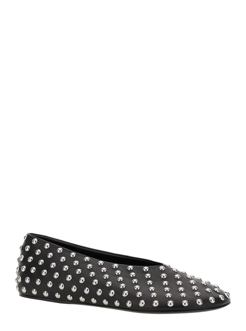 Ballerina Flats With Metallic Stud Accents