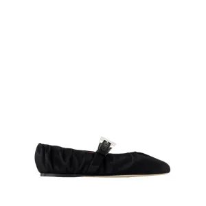Ballerinas Sveva Plisse - Silk - Black