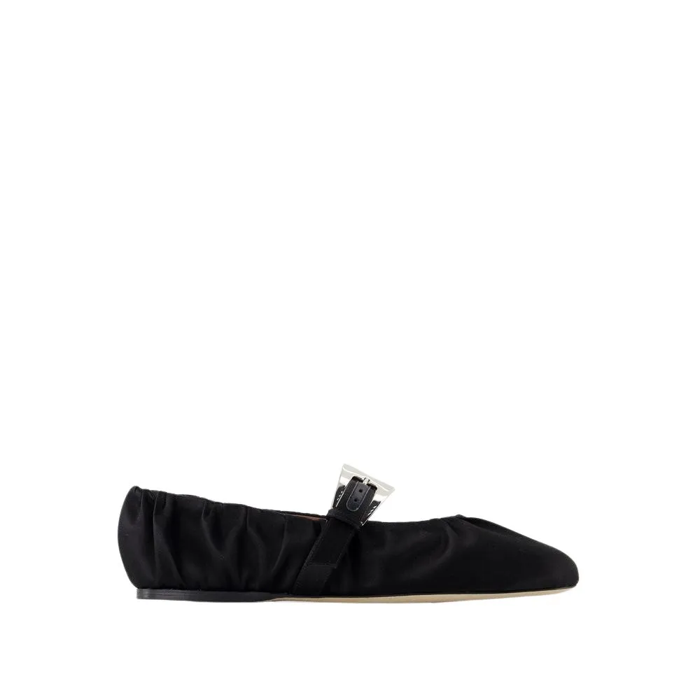 Ballerinas Sveva Plisse - Silk - Black