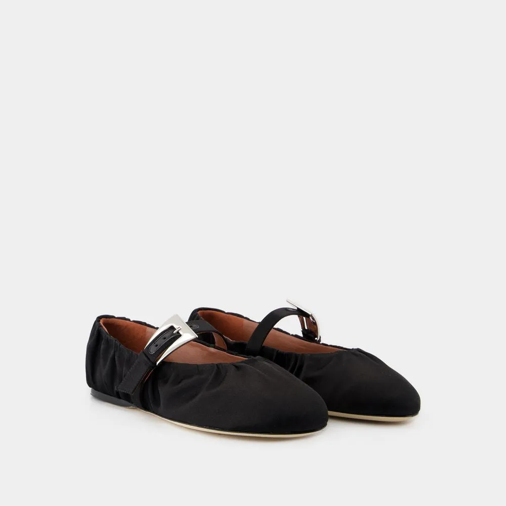 Ballerinas Sveva Plisse - Silk - Black