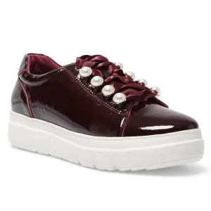 Bant Sneaker in Wine Crinkle Patent Patent