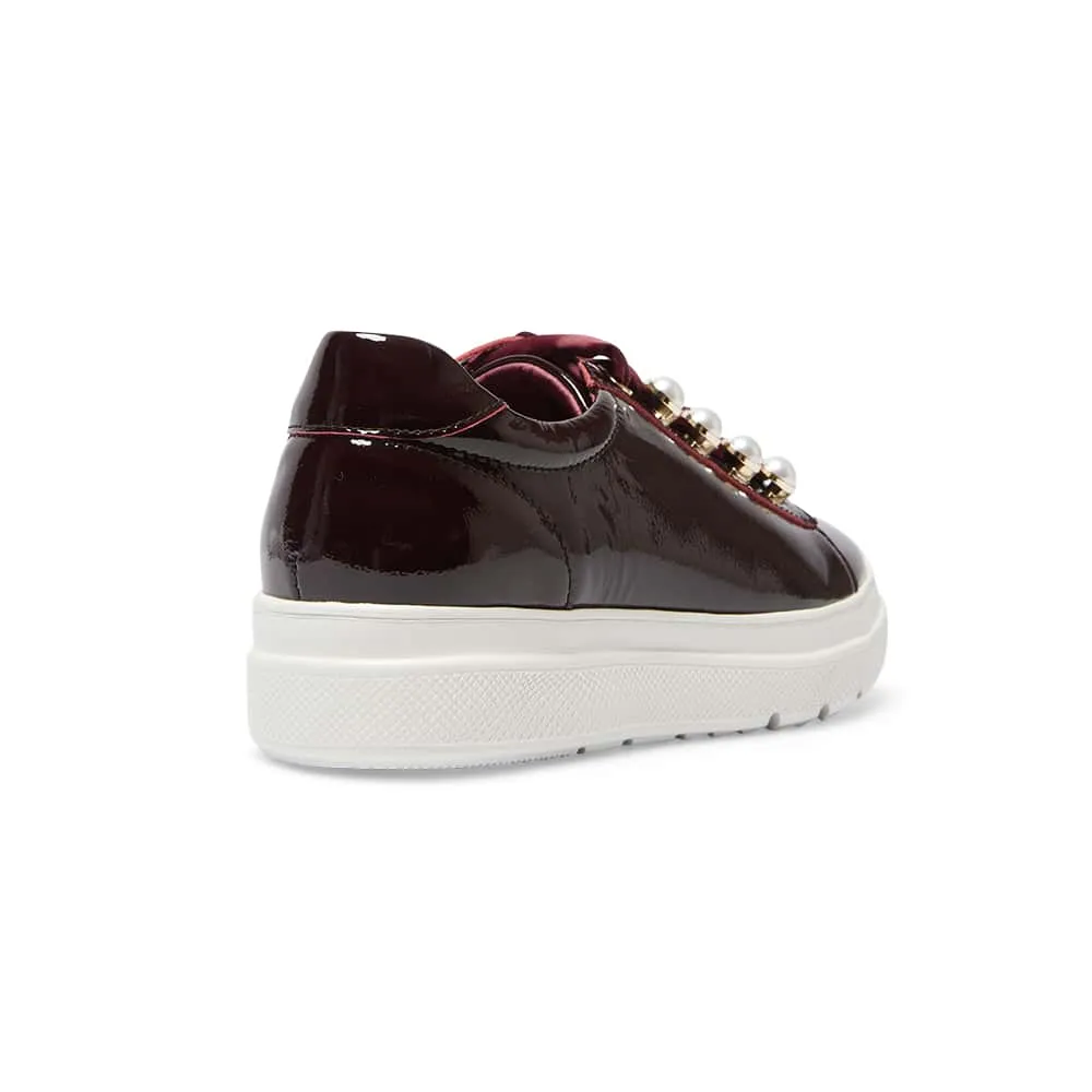 Bant Sneaker in Wine Crinkle Patent Patent
