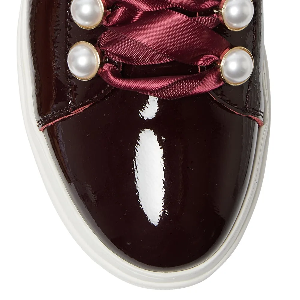 Bant Sneaker in Wine Crinkle Patent Patent