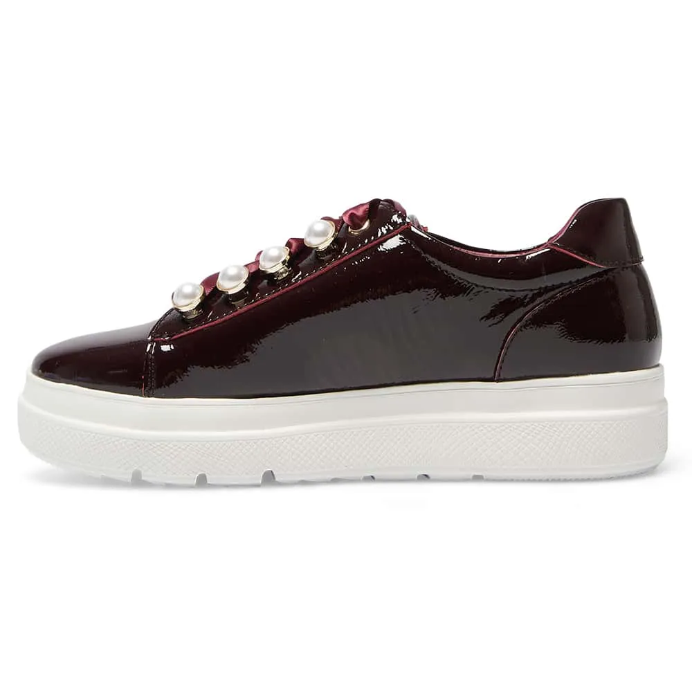 Bant Sneaker in Wine Crinkle Patent Patent