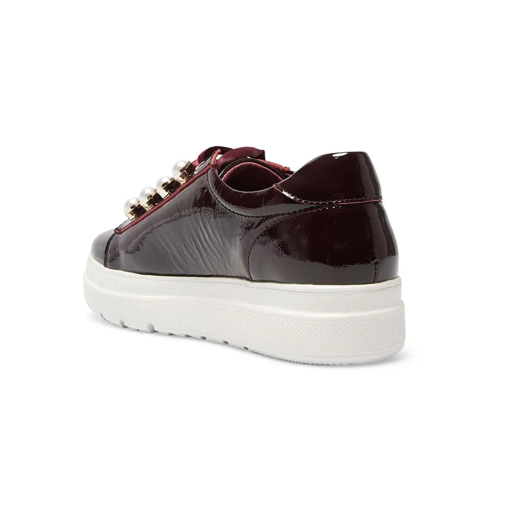 Bant Sneaker in Wine Crinkle Patent Patent