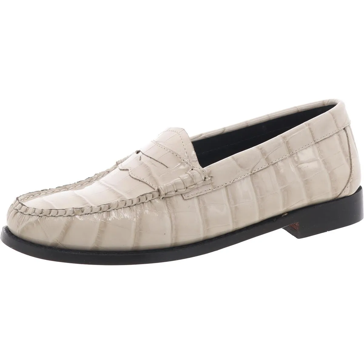 BAX3W014 Womens Embossed Leather Loafers