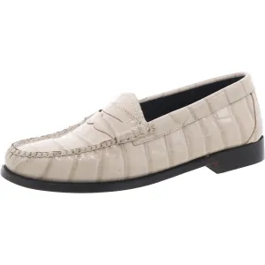 BAX3W014 Womens Embossed Leather Loafers