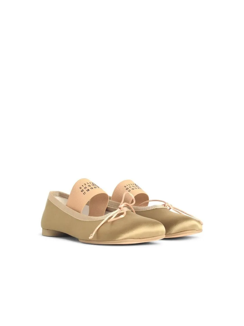 Beige Polyester Ballet Flats
