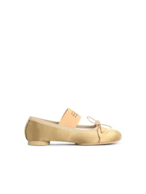 Beige Polyester Ballet Flats
