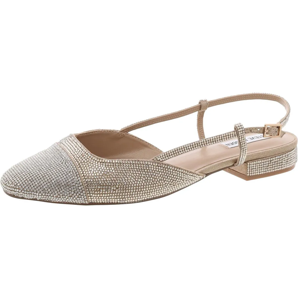 Belinda Womens Metallic Flat Slingbacks