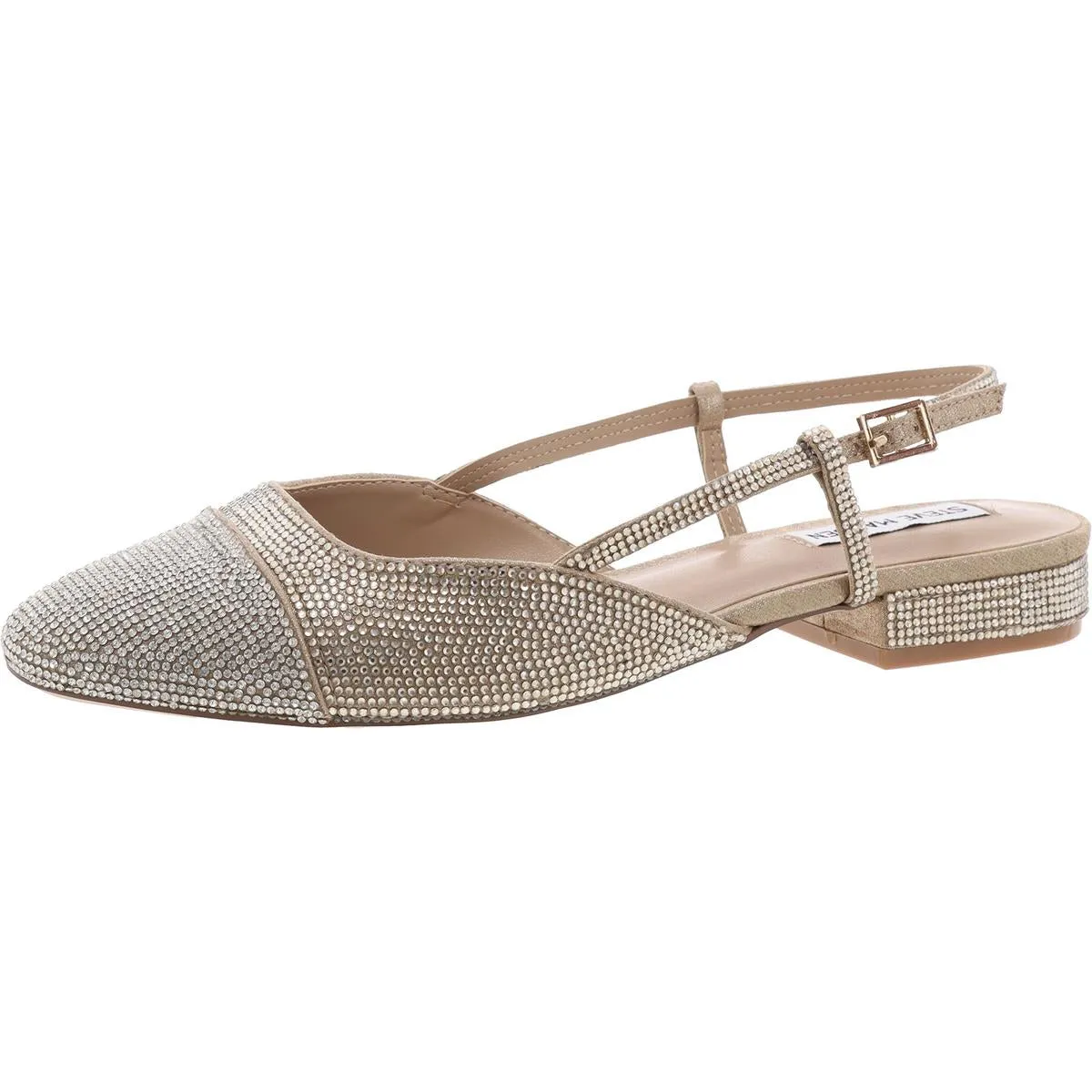 Belinda Womens Metallic Flat Slingbacks