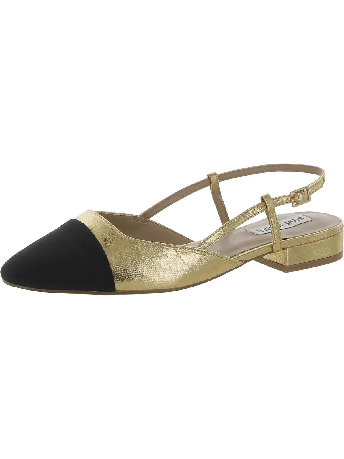 Belinda Womens Metallic Flat Slingbacks