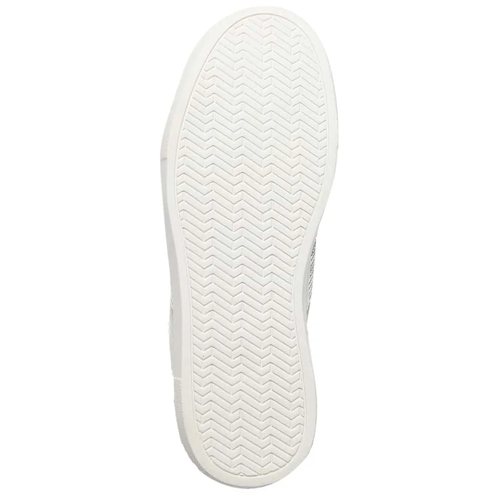 Bellevue Sneaker in White And Silver Leather